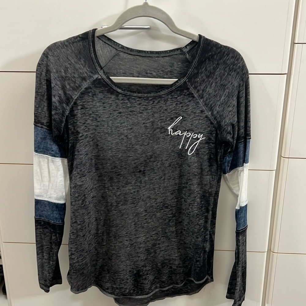 Happy embroidered long sleeve shirt